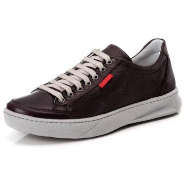 Imagem de Sapatênis Casual Masculino em Couro Cadarço - Free Store, Café, 39, Ma