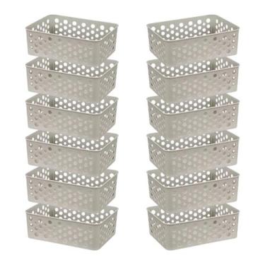 Imagem de Kit 12 Cestos Moderno Organizador Decorativo Gaveta Closet Otimização 