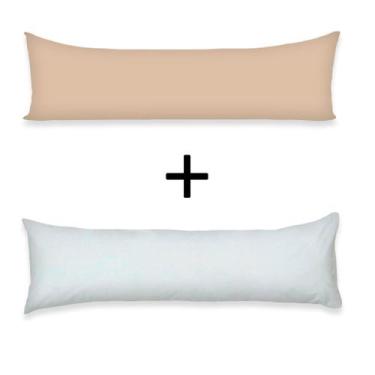 Imagem de Kit Fronha + Refil Xuxão Capa Travesseiro de Corpo 1,30x40 Com Zíper 1