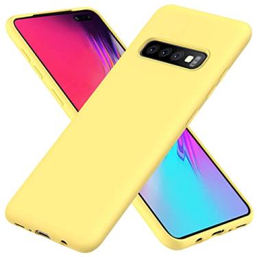 Imagem de AYSZNBLA Capa para Samsung Galaxy S10, capa de telefone de borracha gel de silicone líquido, não amarela, capa de telefone de silicone multicolorida, capa protetora ultrafina de corpo inteiro