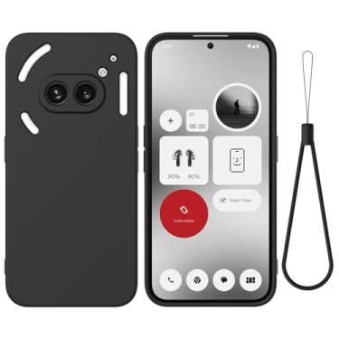 Imagem de Tuxiwei Capa amortecedora de gel macio para celular Nothing (2a), Nothing Phone 2a, proteção de lente | Silicone líquido antimanchas fosco anti-impressão digital com forro de microfibra | À prova de