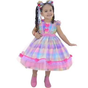 Imagem de Vestido infantil Festa Junina São Joao Quadrilha Xadrez Luxuoso - Mode