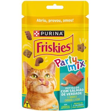 Imagem de Petisco Purina Friskies Party Mix para Gatos Adultos Sabor Salmão - 40 g