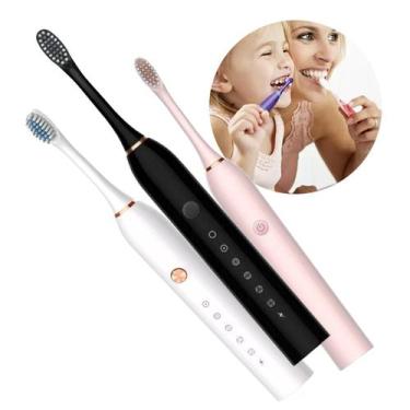 Imagem de Escova De Dentes Elétrica Ultra-sônica Recarregável Refis - DGM, Rosa