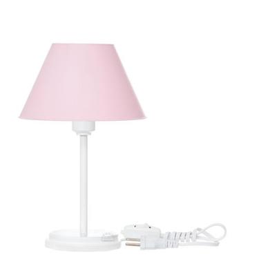 Imagem de Kit 2 Abajures Moderno Base Mdf Branca - megaplast, Rosa