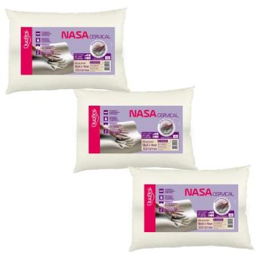 Imagem de Kit 3 Travesseiros NASA Cervical Ortopédico P/ Dormir de Lado e Costas