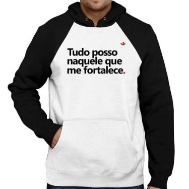 Imagem de Moletom Tudo posso naquele que me fortalece - Foca na Moda, Branco, Pr