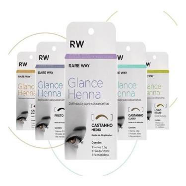 Imagem de Kit 5 Henna Sobrancelha Designer Glance Indiana Profissional - Rare Wa