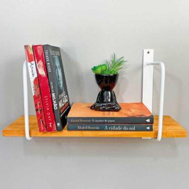 Imagem de Prateleira de Parede de Ferro e Madeira Bracket Industrial 50cm Carval
