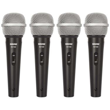 Imagem de Kit 4 Microfones Profissionais Dinâmico SV 100 - SHURE