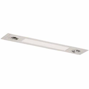 Imagem de Luminária de Teto Embutir Retangular Metal e Plástico Prata Bivolt