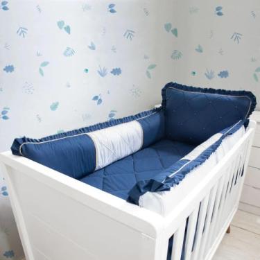 Imagem de Kit de Berço Coleção Requinte Liso 08 Peças Padrão Americano / 100% Al