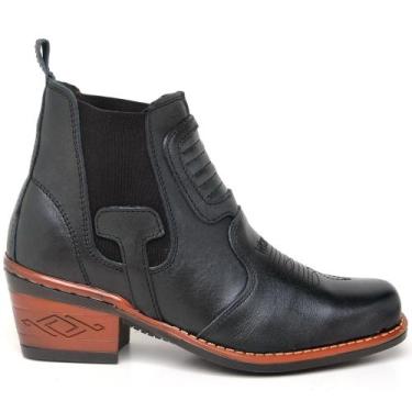 Imagem de Bota Country Masculina Butina Bico fino Botina Couro Legítimo - Tornil
