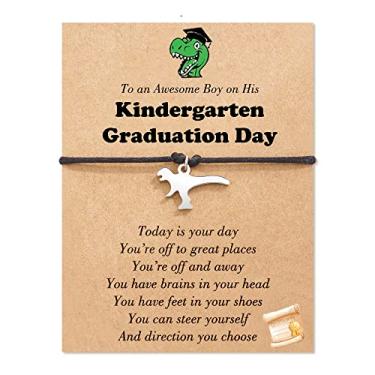 Imagem de Tarsus Pulseira de dinossauro presentes de formatura para Bo ys, 11 inches, Aço inoxidável, Sem Pedra Preciosa