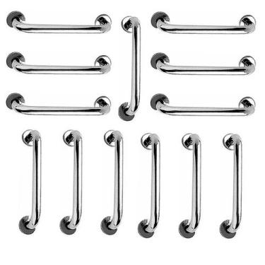 Imagem de Barra de Apoio 40cm Aço Inox Kit 13 unidades Idoso Cadeirante Deficien