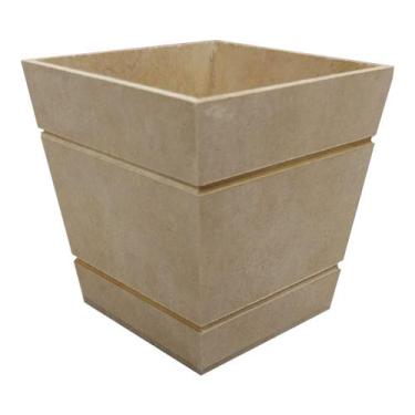 Imagem de Mini Vaso Cachepot Riscado 8x8x10 Mdf Madeira - ATACADÃO DO ARTESANATO