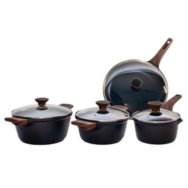Imagem de Kit 4pç Caçarolas Frigideiras Antiaderente Temperatti Nigro