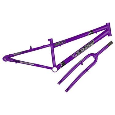 Imagem de Quadro Aro 26 Ultra Bikes em Aço Carbono com Garfo Rebaixado, Lilás, A