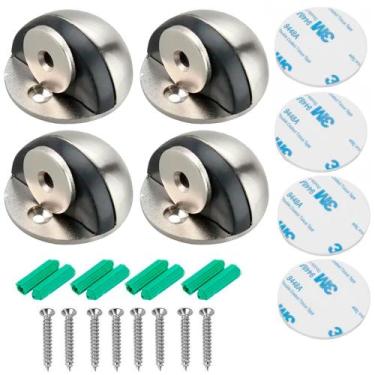 Imagem de 4 Trava Porta Magnético Fixador Adesivo Dupla Face Aço Inox - Things N