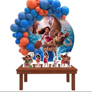 Imagem de Kit Decoração Painel Redondo Festa de Aniversário Infantil Moana Filme 2