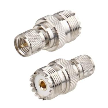 Imagem de MOOKEERF Conector Mini UHF PL259 para UHF SO239 - Mini UHF macho para UHF fêmea adaptadores coaxiais RF 2 pacotes