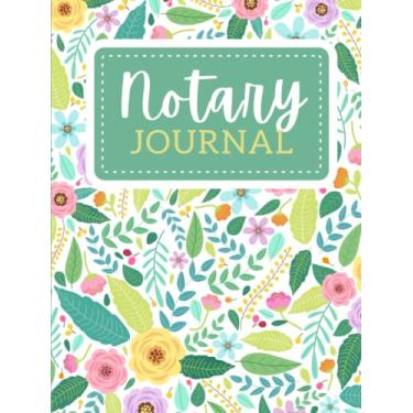 Imagem de Hardcover Notary Journal: 8.5x11 Large Notarial Logbook/With 200 Numbered Pages - Two Record Logs Per Page / 400 Records/Pastel Spring Floral ... Art/Ledger Book Gift For Signing Agents