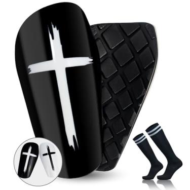 Imagem de TOMIYO caneleiras de futebol para crianças, jovens e adultos, equipamento de proteção infantil leve e respirável para panturrilhas, caneleiras, equipamento de futebol para 4 a 6 anos de idad