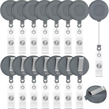 Imagem de Zonon 100 peças de clipes retráteis de carretel de crachá de identificação com clipe de cinto de metal para pendurar cartões chaveiros, suportes de carretéis de crachá de nome para enfermeiras,