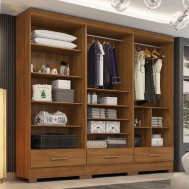Imagem de Closet Modulado 3 Peças 3 Gavetas Smart Versatile Espresso Móveis Cinamomo
