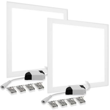 Imagem de Kit 2 Led Plafon Embutir Painel Slim 62x62 50w Quadrado Luz Frio