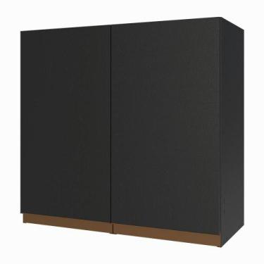 Imagem de Armário Aéreo 70 cm 2 Portas Reims Madesa, Preto
