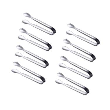 Imagem de Kit 8 Pçs Pegador De Inox 18cm Multiuso Gelo Açúcar Salgados Etc