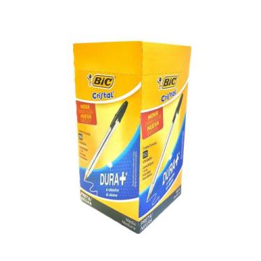 Imagem de Caixa Caneta Bic Cristal 50un Ponta 1.0 Média Clássica  Dura Mais , Pr