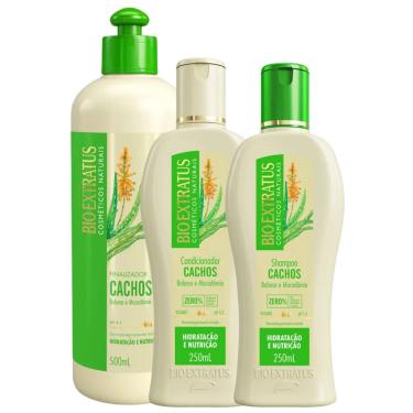 Imagem de Kit Bio Extratus Cachos Shampoo 250ml + Condicionador 250ml + Finalizador 500ml