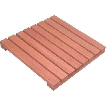 Imagem de Deck De Madeira Modular 40x40 cm Neonx Com Pintura, Osmocolor Cedro Se