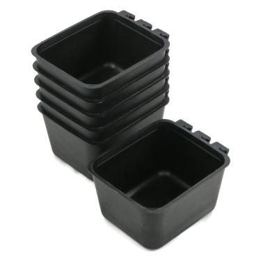 Imagem de The ROP Shop | Pacote com 6 copos de gaiola preta para galinhas, cães, faisões, alimentação e água de coelhos