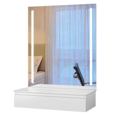 Imagem de Penteadeira Camarim Lyon Com Espelho Led Mavaular, Branco