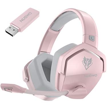 Imagem de NUBWO Fone de ouvido G06 para jogos sem fio duplo com microfone para PS5, PS4, PC, celular, interruptor: 2,4 GHz sem fio + Bluetooth - bateria de 100 horas - drivers de 50 mm - rosa
