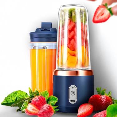 Imagem de Mini Liquidificador Usb Potente 400ml Para Frutas E Shakes - Portátil