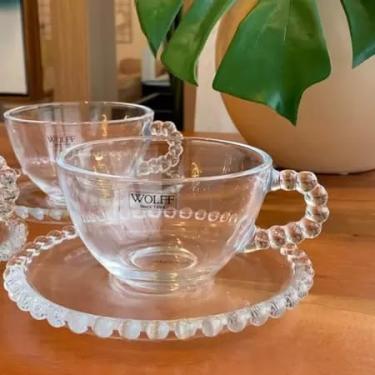 Imagem de Conjunto de 4 Xícaras com Pires Cristal Pearl 80ml Wolff Café