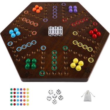 Imagem de Jogo de tabuleiro HOROW Wahoo Marble de 20 polegadas para 4-6 jogadores com acessórios