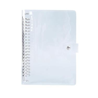 Imagem de 4 peças de arquivos A4/B5/A5/A6 que economizam anel de PVC pasta de 6 mm com botão de clipe (A4-4)