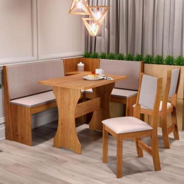 Imagem de Canto Alemão Mel/Linho Amendoa 26297 - Viero Móveis, Moderno, Bege