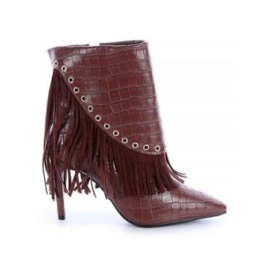 Imagem de Bota Feminina Country Franja Luna Marrom-Feminino