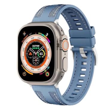 Imagem de FAGWIG Pulseira esportiva trançada de nylon de silicone compatível com Apple Watch séries 10, 9, 8, 7, 6, 5, 4, 3, 2 e 1, Ultra, 2 mulheres, para Apple Watch de 49 mm, 46 mm, 45 mm, 44 mm, 42 mm, 41