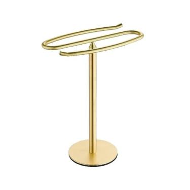 Imagem de Toalheiro de chão Toalheiro vertical de bancada para cozinha, toalheiro móvel de mesa, armazenamento, rack suspenso de aço inoxidável 304 Toalheiro independente(Gold)