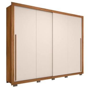 Imagem de Guarda Roupa Casal 2 Portas de Correr 245cm Praticus Freijó/Off White 