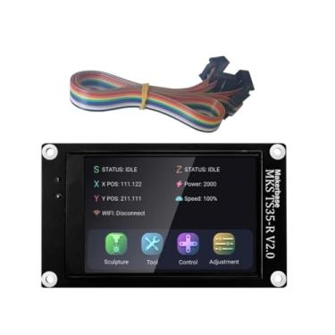 Imagem de YUTREES MKS DLC32 v2 32bits GRBL Offline Wifi Controller TS35-R LCD Display CNC3018 MAX PRO Kits de atualização para máquina de gravação a laser CNC (Package*2)