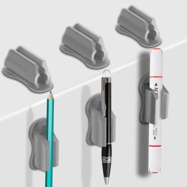 Imagem de Freewindo Suporte Adesivo Para Caneta Parede, Porta-Lápis Mesa, Pacote Com 6 Porta-Canetas De Silicone Prancheta, Porta-Marcador, Adesivas Material Profe