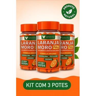 Imagem de Kit 3x Extrato de Laranja Moro FULL + Cromo + Spirulina + Psyllium 60 